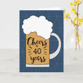 Bier Proost op 40 Jaar Verjaardag Kaart (Gele Bloem)