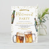 Bier Proost op Uitnodiging voor Pensioenfeest (Staand voorkant)