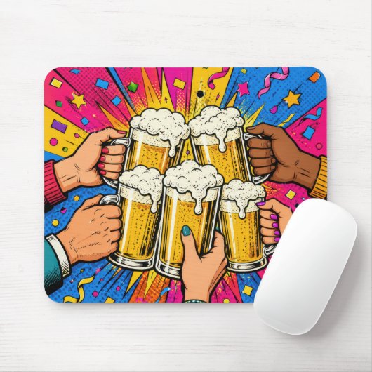 Bier Proost Pop Art Muismat (Met muis)