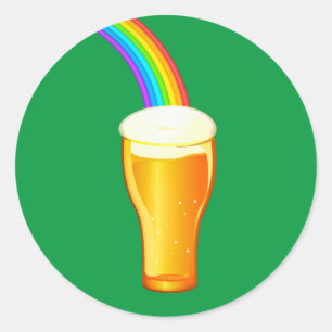Bier Regenboog Ronde Sticker