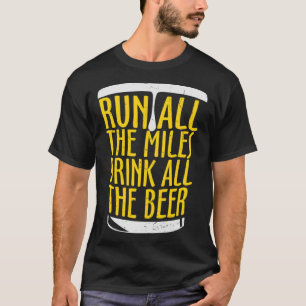Bier rennen alle kilometers drinken al het bier t-shirt