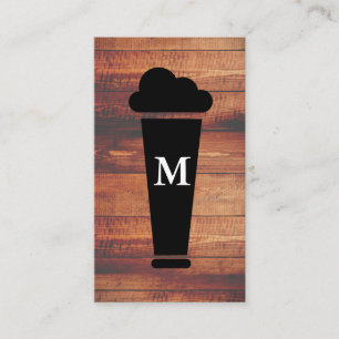 Bier Rustic Wood Square Element met Monogram Visitekaartje