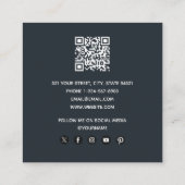 Bier Rustieke Handgetekende Bierbrouwerij QR-code Vierkante Visitekaartje (Achterkant)