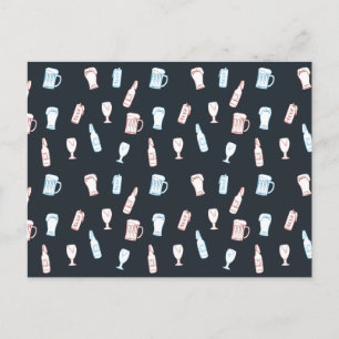 Bier Rustieke Handgetekende Whimsical Bier Feest T Briefkaart