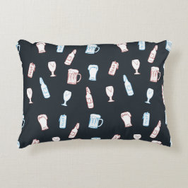 Bier Rustieke Handgetekende Whimsical Bier Man Cav Accent Kussen
