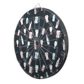 Bier Rustieke Handgetekende Whimsical Bier Man Cav Dartbord (Voorkant Rechts)