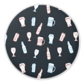 Bier Rustieke Handgetekende Whimsical Bier Man Cav Keramische Knop (Voorkant)