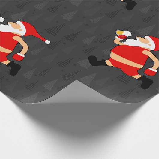 bier santa claus xmas cadeaupapier (Hoek)