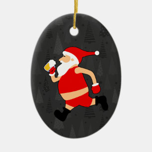 bier santa claus xmas keramisch ornament