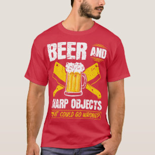 Bier scherpe voorwerpen Wat kan er mis gaan slager T-shirt