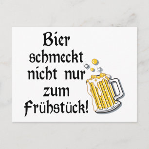 Bier schmeckt nicht nur zum Frühstück! Briefkaart