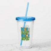 Bier - Slaap - Beach aangepaste naam tumbler Acryl Drinkbeker (Achterkant)