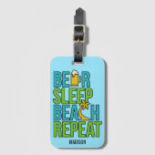 Bier - Slaapstand - Aangepaste naam en kleur voor  Bagagelabel (Voorkant (verticaal))