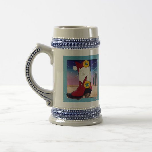 Bier, Stein - Cowboy Boot, allemaal gekleed Bierpul (Links)