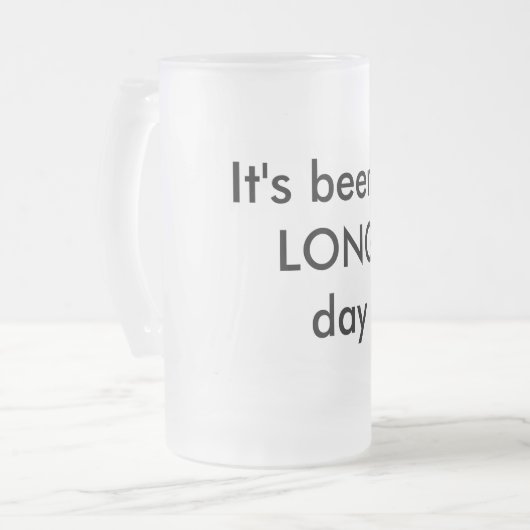 Bier Stein Het is een LANGE dag geweest Matglas Bierpul (Voorkant links)