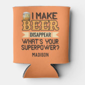 Bier Superpower aangepaste naam Blikjeskoeler (Voorkant)