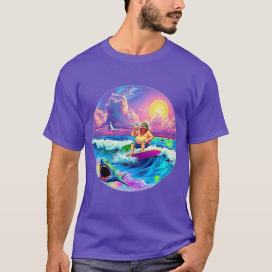 BIER SURFEN HIPPIE T-SHIRT (Voorkant)