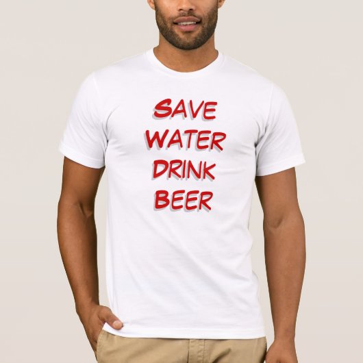 Bier T-Shirts - Rood Grijs Striplettertype Script (Voorkant)