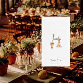 Bier Tap Bruiloft Servet