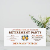 Bier thema brouwerij wit ticket pensioenfeest (Staand voorkant)