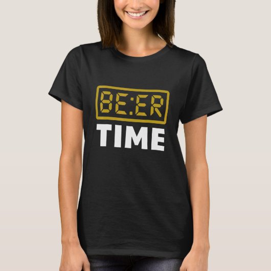 Bier Tijd Digitale Klok Bier T-shirt (Voorkant)