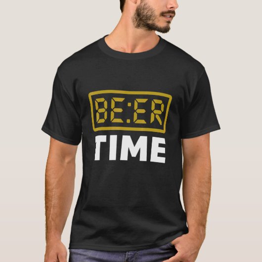 Bier Tijd Digitale Klok Bier T-shirt (Voorkant)