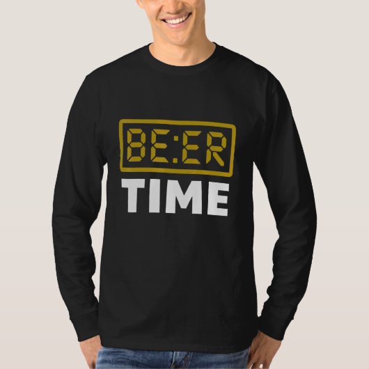 Bier Tijd Digitale Klok Bier T-shirt (Voorkant)