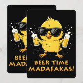 Bier Tijd Madafakas Grappige Meme Eend Gans Retro Kaart (Voorkant / Achterkant)