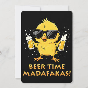 Bier Tijd Madafakas Grappige Meme Eend Gans Retro Kaart