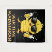 Bier Tijd Madafakas Grappige Meme Eend Gans Retro Wandkleed (Voorkant (horizontaal))