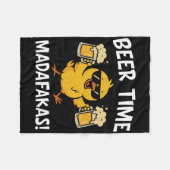 Bier Tijd Madafakas Grappige Meme Eend Met Bier Ch Fleece Deken (Voorkant (Horizontaal))