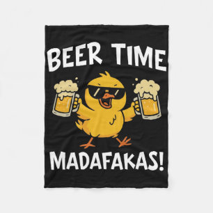 Bier Tijd Madafakas Grappige Meme Eend Met Bier Ch Fleece Deken