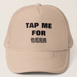 Bier- Tik op mij voor bier! Zwart en Wit Trucker Pet