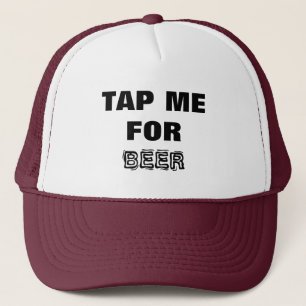 Bier. Tik op voor Bier. Zwart en wit Trucker Pet