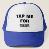 Bier. Tik op voor Bier. Zwart en wit Trucker Pet (Voorkant)