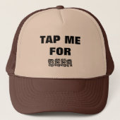 Bier. Tik op voor Bier. Zwart en wit Trucker Pet (Voorkant)
