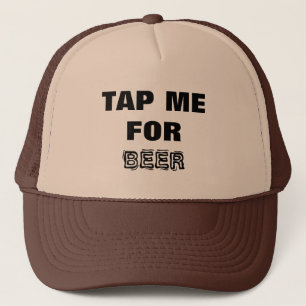 Bier. Tik op voor Bier. Zwart en wit Trucker Pet