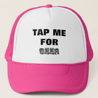 Bier. Tik op voor Bier. Zwart en wit Trucker Pet