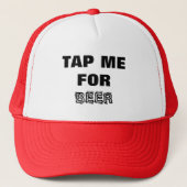 Bier. Tik op voor Bier. Zwart en wit Trucker Pet (Voorkant)