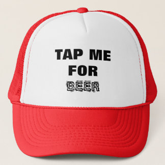Bier. Tik op voor Bier. Zwart en wit Trucker Pet