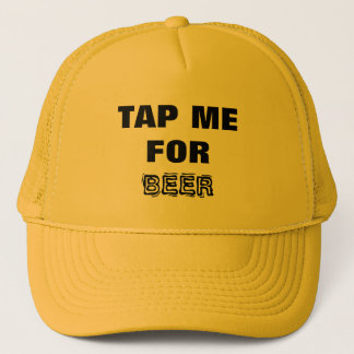 Bier. Tik op voor Bier. Zwart en wit Trucker Pet