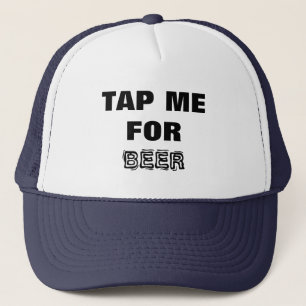 Bier. Tik op voor Bier. Zwart en wit Trucker Pet