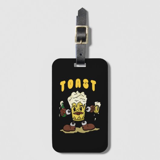 Bier Toast Mascotte Bagagelabel (Voorkant (verticaal))