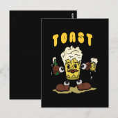 Bier Toast Mascotte Briefkaart (Voorkant / Achterkant)