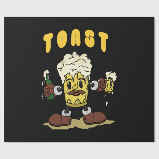 Bier Toast Mascotte Cadeaupapier (Vlak)