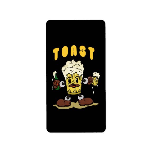 Bier Toast Mascotte Etiket (Voorkant)