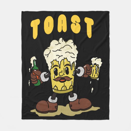 Bier Toast Mascotte Fleece Deken (Voorkant)