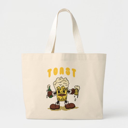 Bier Toast Mascotte Grote Tote Bag (Voorkant)