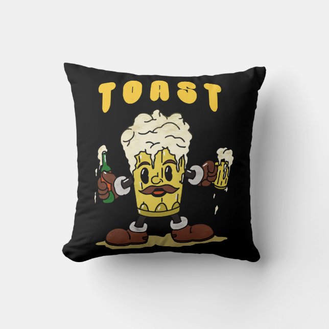 Bier Toast Mascotte Kussen (Voorkant)