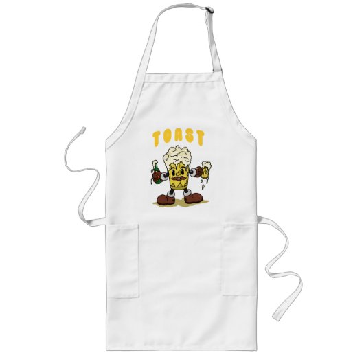 Bier Toast Mascotte Lang Schort (Voorkant)